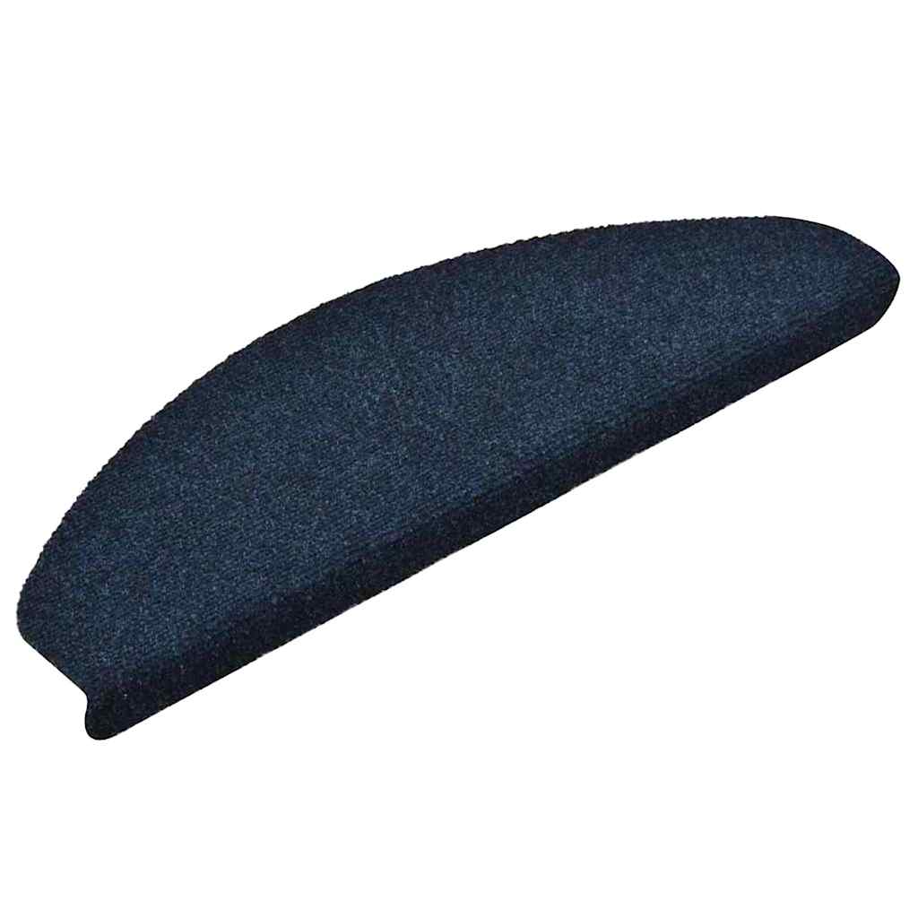 vidaXL Stair Mat | Set of 10 | Navy | Needle-punched fabric (100% PP) | Standard 3