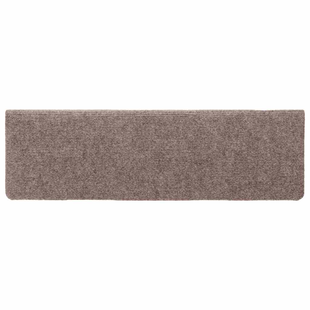 vidaXL Stair Mats Self-adhesive 10 pcs 65x21x4 cm Light Brown Rectangular Edge 5