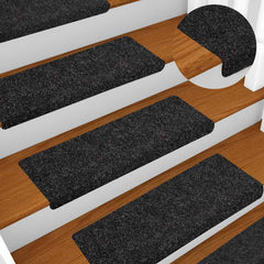 vidaXL Carpet Stair Tread | Set of 10 | Black 1