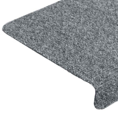 vidaXL Carpet Stair Tread | Set of 10 | Light Grey | 100% Polypropylene 6
