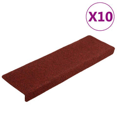 vidaXL Carpet Stair Tread | Set of 10 | Bordeaux red 1