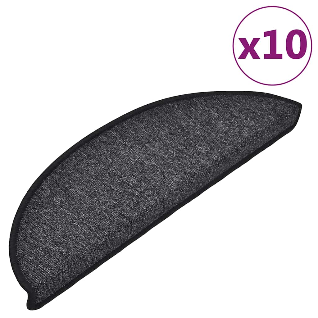 vidaXL Stair mats 10 pcs 56 x 17 x 3 cm Non-Slip Anthracite 2