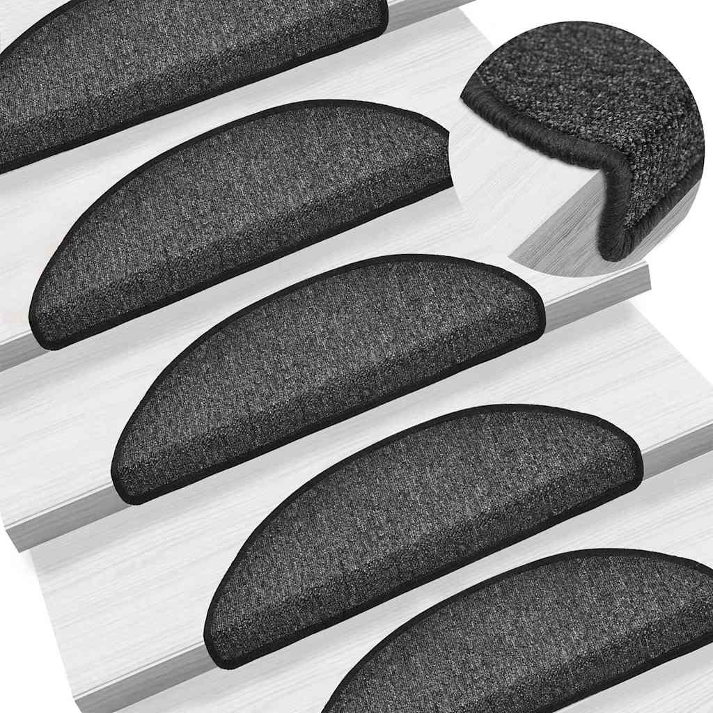 vidaXL Stair mats 10 pcs 56 x 17 x 3 cm Non-Slip Anthracite 1