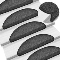 vidaXL Stair mats 10 pcs 56 x 17 x 3 cm Non-Slip Anthracite 1