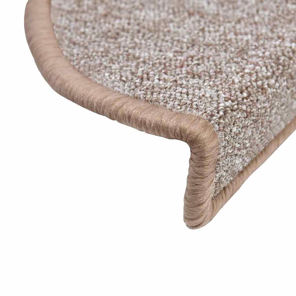 vidaXL Stair mats 10 pcs 56 x 17 x 3 cm Non-Slip Light Brown 6