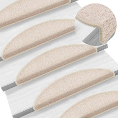 vidaXL Stair mats 10 pcs 56 x 17 x 3 cm Non-Slip Taupe 1