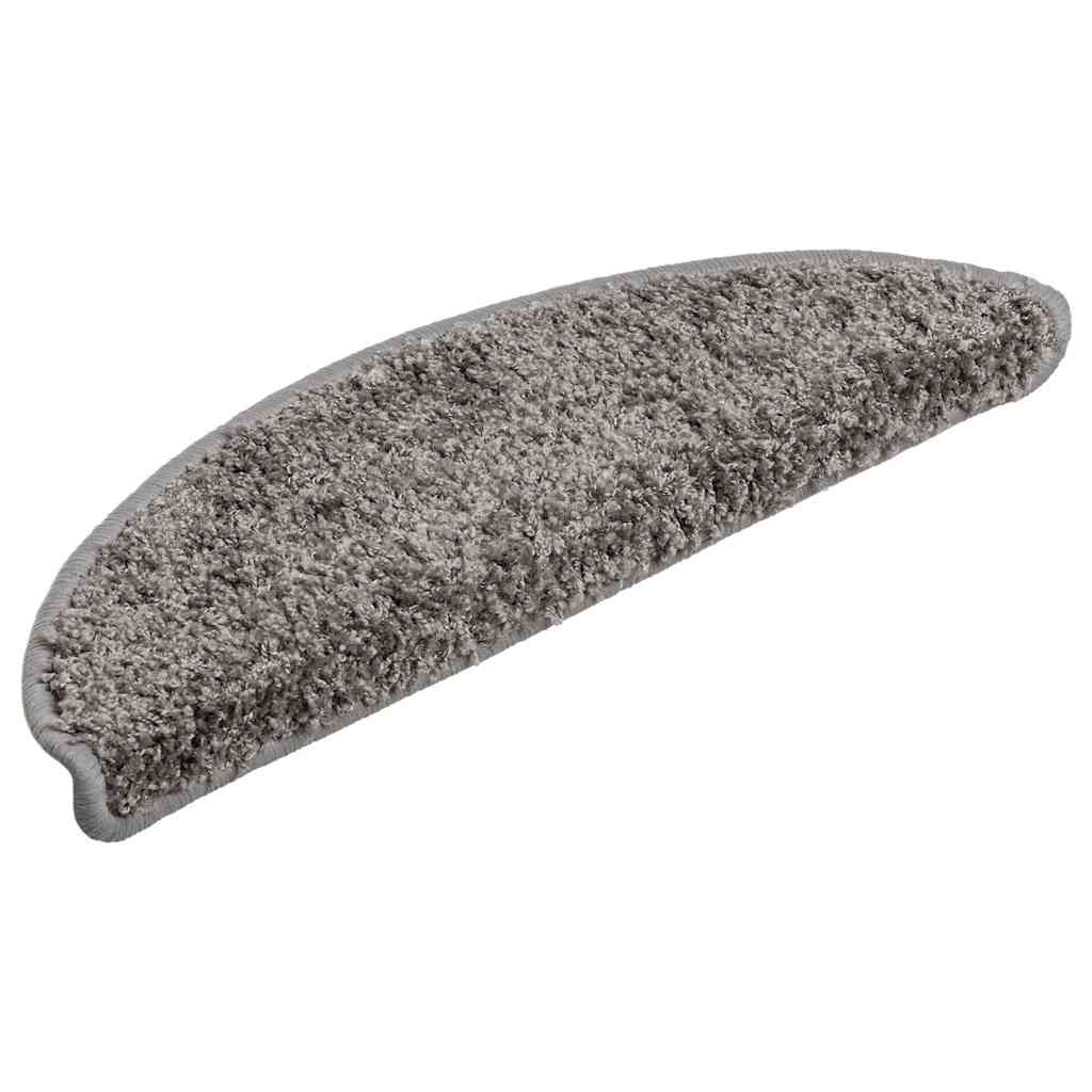 vidaXL Stair Mats 10 pcs 56x17x3 cm Grey Half Round 3