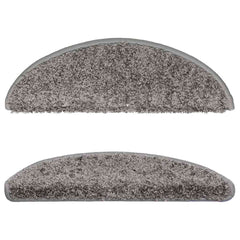 vidaXL Stair Mats 10 pcs 56x17x3 cm Grey Half Round 4