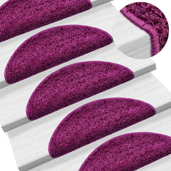 vidaXL Stair Mats 10 pcs 56x17x3 cm Violet Half Round 1