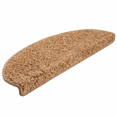 vidaXL Stair Mats 10 pcs 65x21x4 cm Beige Half Round Large 3