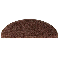 vidaXL Stair Mats 10 pcs 65x21x4 cm Brown Half Round Large 4
