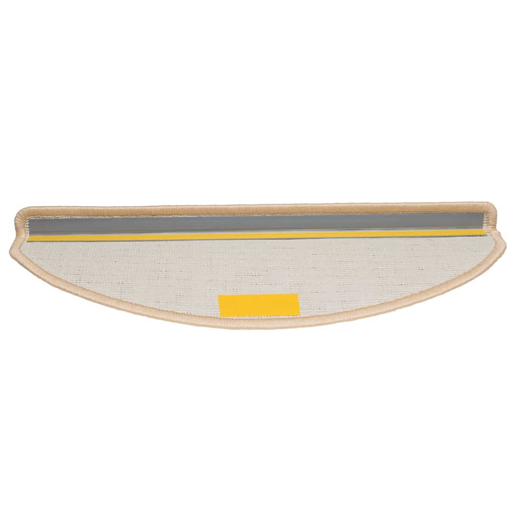 vidaXL Stair Mats 10 pcs 65x21x4 cm Cream Half Round Large 6