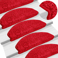 vidaXL Stair Mats 10 pcs 65x21x4 cm Red Half Round Large 1