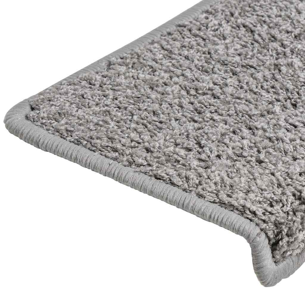 vidaXL Stair Mat | Set of 10 | Grey | Needle-punched fabric (100% polypropylene) 6