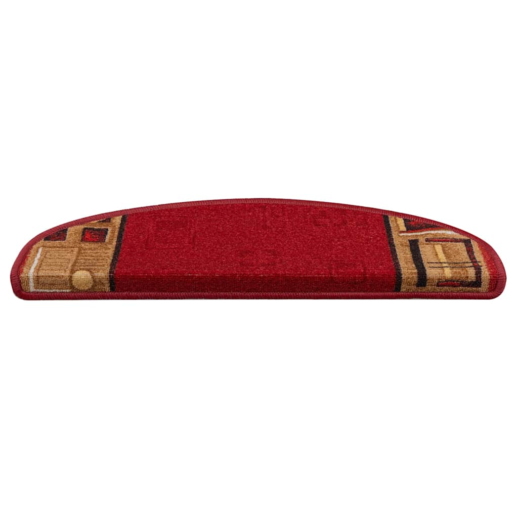 vidaXL Stair Mats Self-adhesive 5 pcs 65x21x4 cm Red 3