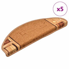 vidaXL Stair Mats Self-adhesive 5 pcs 65x21x4 cm Beige 1