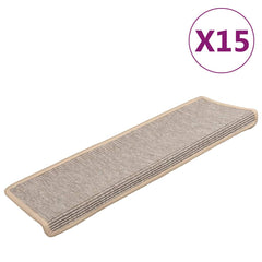 vidaXL Stair Mat | Set of 15 | Silver | 91% Polypropylene, 9% Polyester 2