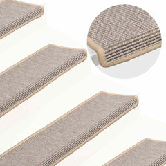 vidaXL Stair Mat | Set of 15 | Silver | 91% Polypropylene, 9% Polyester 1