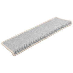 Stair Mats 15 pcs Rectangular Edge in Silver