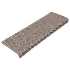 Stair Mats 15 pcs Rectangular Edge in Dark Beige
