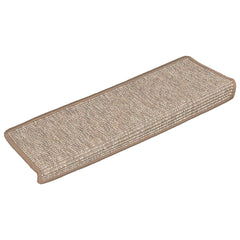 Stair Mats 15 pcs Rectangular Edge in Light Brown