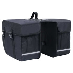 vidaXL Double Bicycle Bag for Pannier Rack Waterproof 35 L Black 1