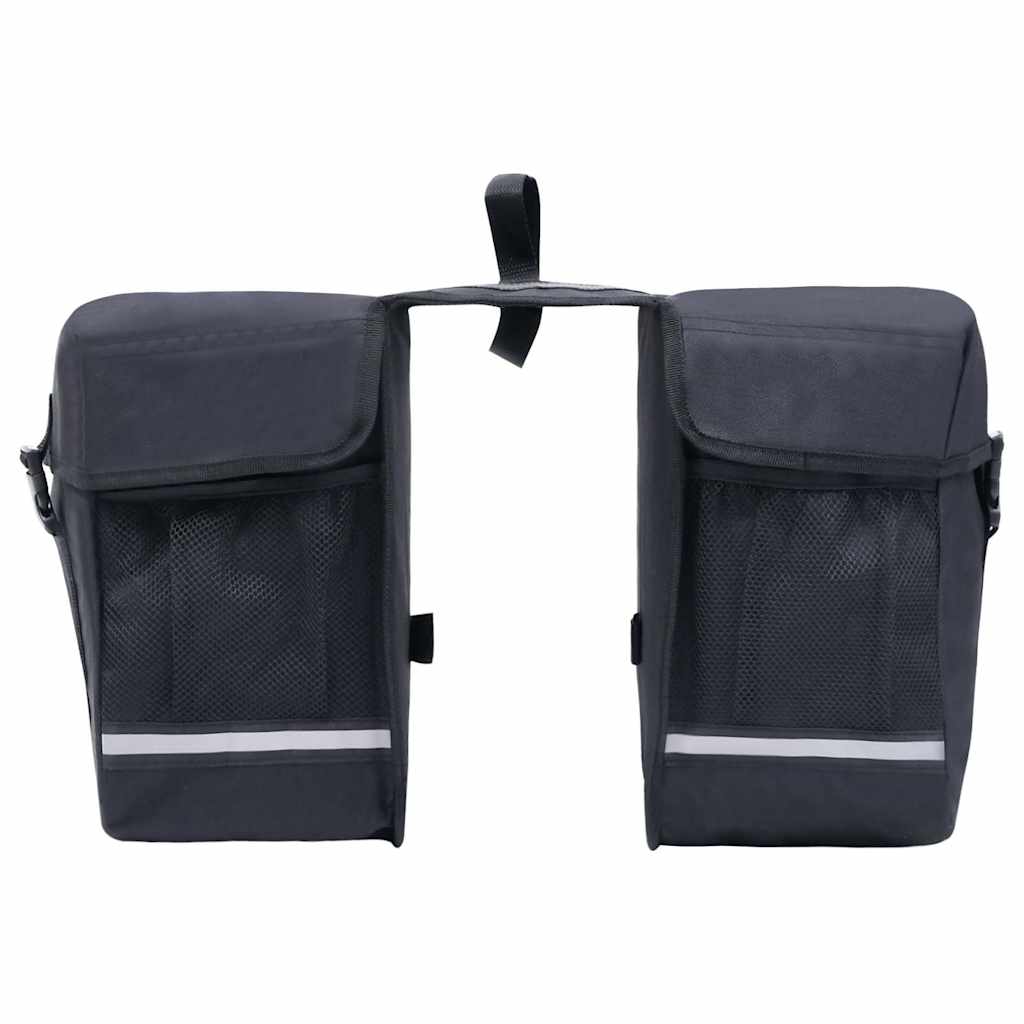 vidaXL Double Bicycle Bag for Pannier Rack Waterproof 35 L Black 2