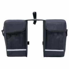 vidaXL Double Bicycle Bag for Pannier Rack Waterproof 35 L Black 2