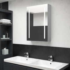 LED Bathroom Mirror Cabinet 50x13x70 cm Concrete grey