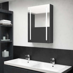 LED Bathroom Mirror Cabinet 50x13x70 cm Shining black