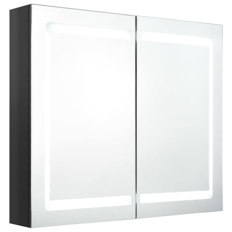 LED Bathroom Mirror Cabinet Shining Black 80x12x68 cm