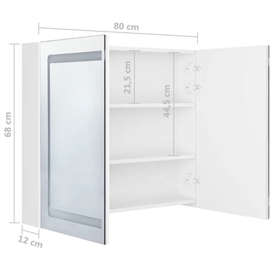 LED Bathroom Mirror Cabinet Shining White 80x12x68 cm