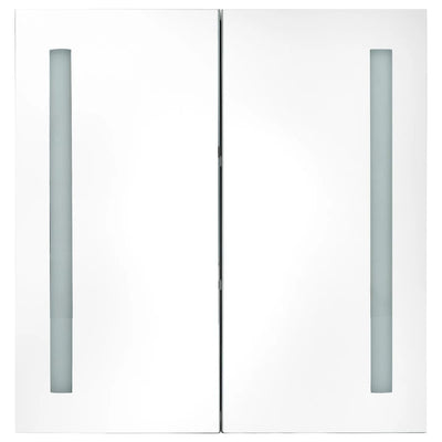 LED Bathroom Mirror Cabinet Shining Black 62x14x60 cm