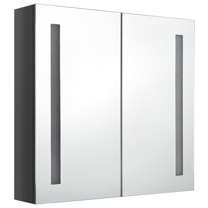 LED Bathroom Mirror Cabinet Shining Grey 62x14x60 cm