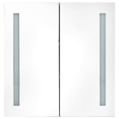 LED Bathroom Mirror Cabinet Shining Grey 62x14x60 cm