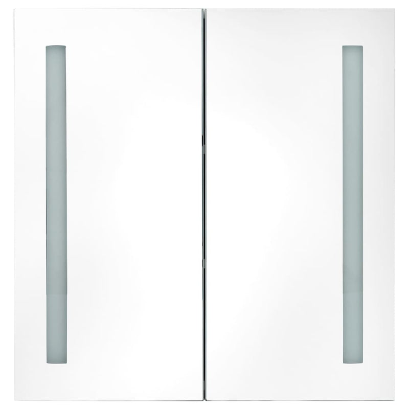 LED Bathroom Mirror Cabinet Shining Grey 62x14x60 cm