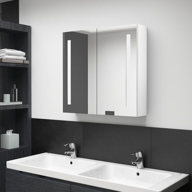 LED Bathroom Mirror Cabinet Shining White 62x14x60 cm