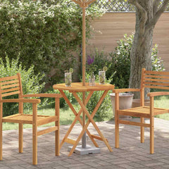 vidaXL Folding Garden Table Ø60x75 cm Solid Eucalyptus Wood 1
