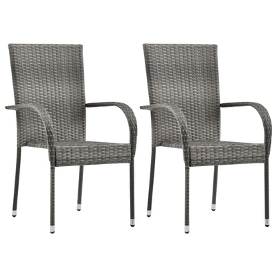 3 Piece Garden Dining Set Grey