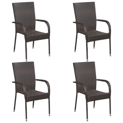 5 Piece Garden Dining Set Brown