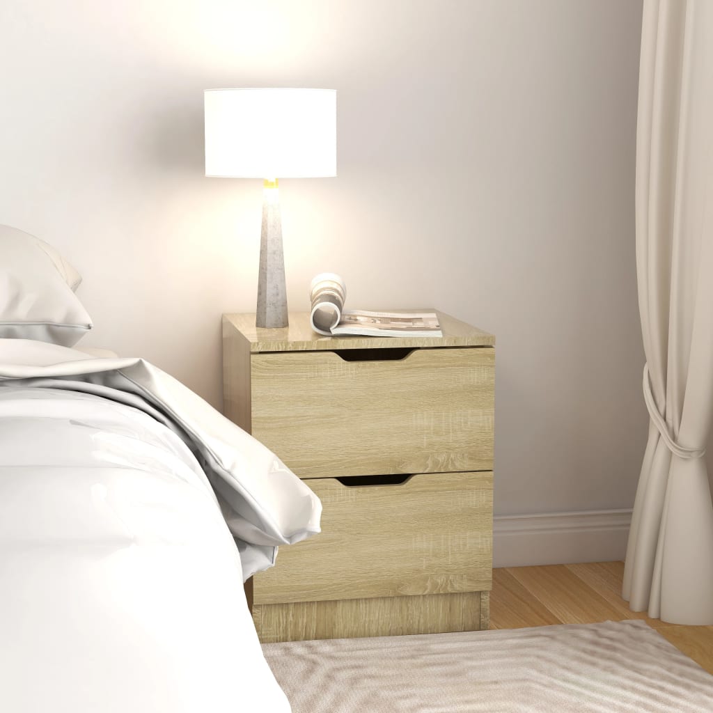vidaXL Bedside Cabinets 2 pcs Sonoma Oak 40x40x50 cm Engineered Wood 3
