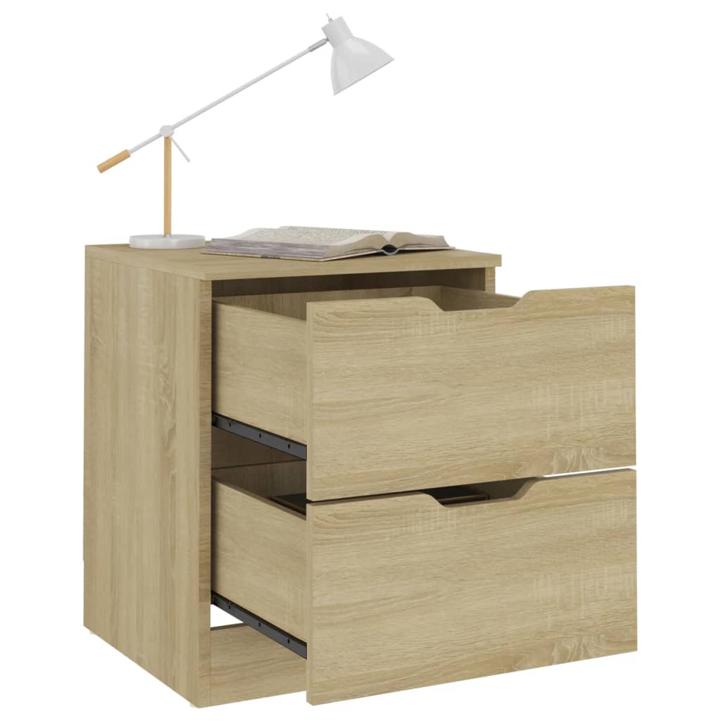 vidaXL Bedside Cabinets 2 pcs Sonoma Oak 40x40x50 cm Engineered Wood 6
