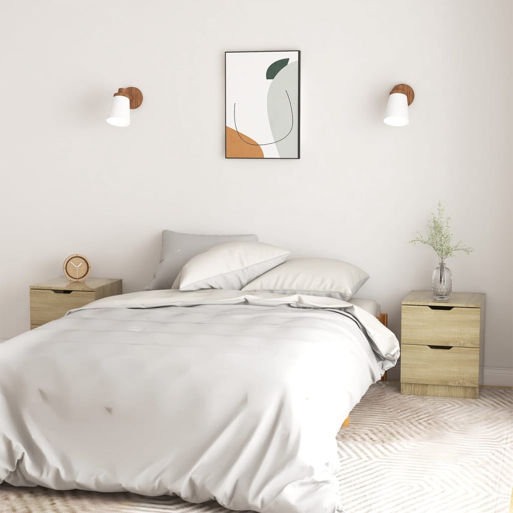 vidaXL Bedside Cabinets 2 pcs Sonoma Oak 40x40x50 cm Engineered Wood 1