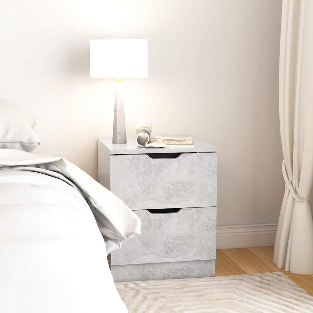 Bedside Cabinet 40x40x50 cm Engineered Wood Concrete grey 1