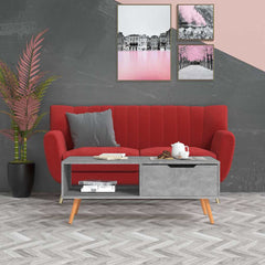 vidaXL Coffee Table | Concrete grey | Engineered wood, MDF | 100 cm 1
