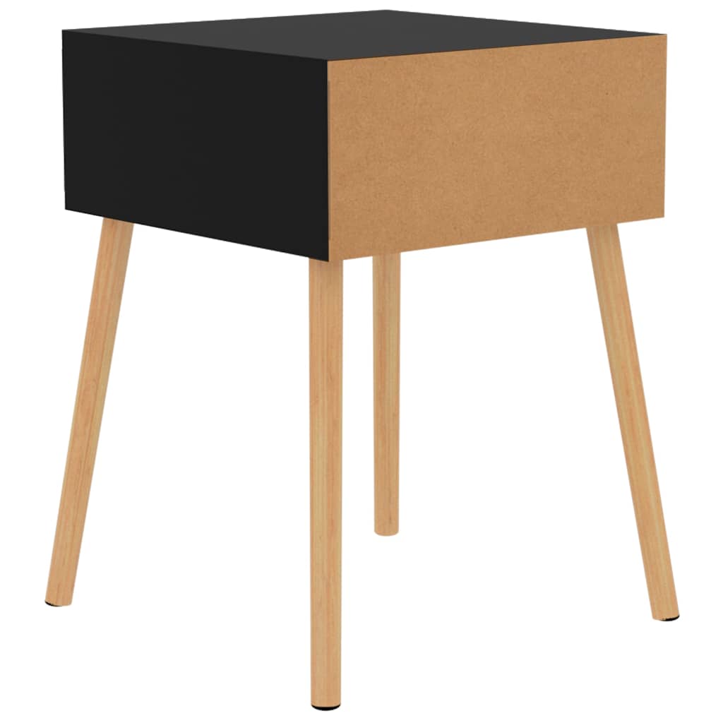 vidaXL Bedside Cabinet | High gloss black | Engineered wood | 40 cm square 5