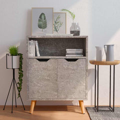 vidaXL Sideboard | Concrete Grey | Engineered Wood | Medium | Sideboard 1