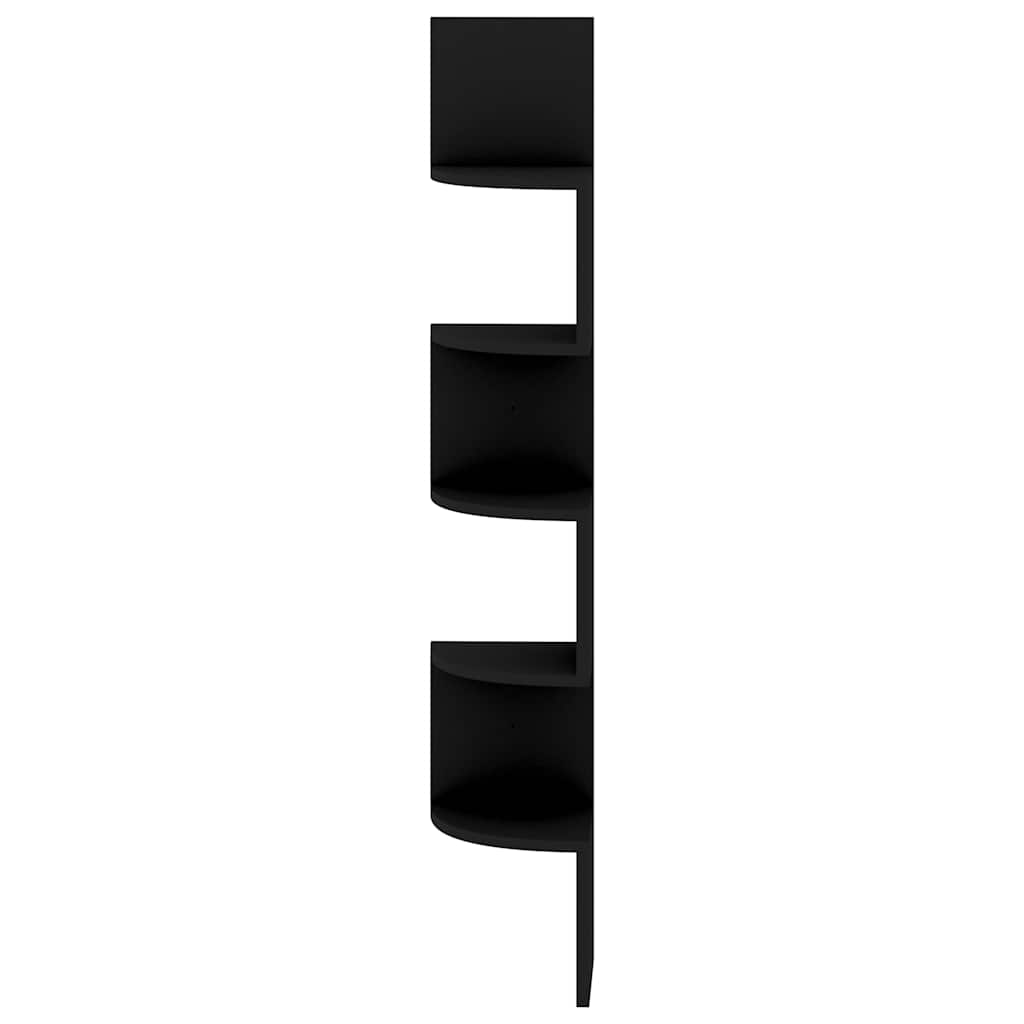 vidaXL Wall Corner Shelf | Black | Engineered wood | 19x19x123 cm | Corner Shelf 5