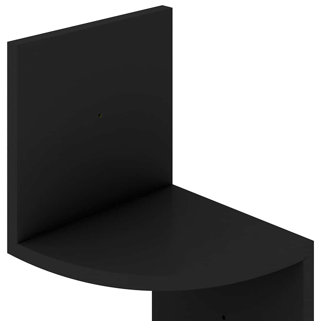 vidaXL Wall Corner Shelf | Black | Engineered wood | 19x19x123 cm | Corner Shelf 6