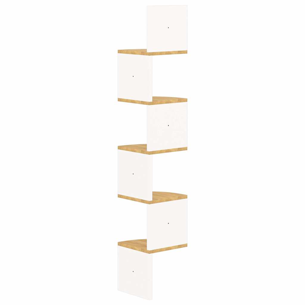 vidaXL Wall Corner Shelf | White and Sonoma Oak | Engineered wood | Medium 3